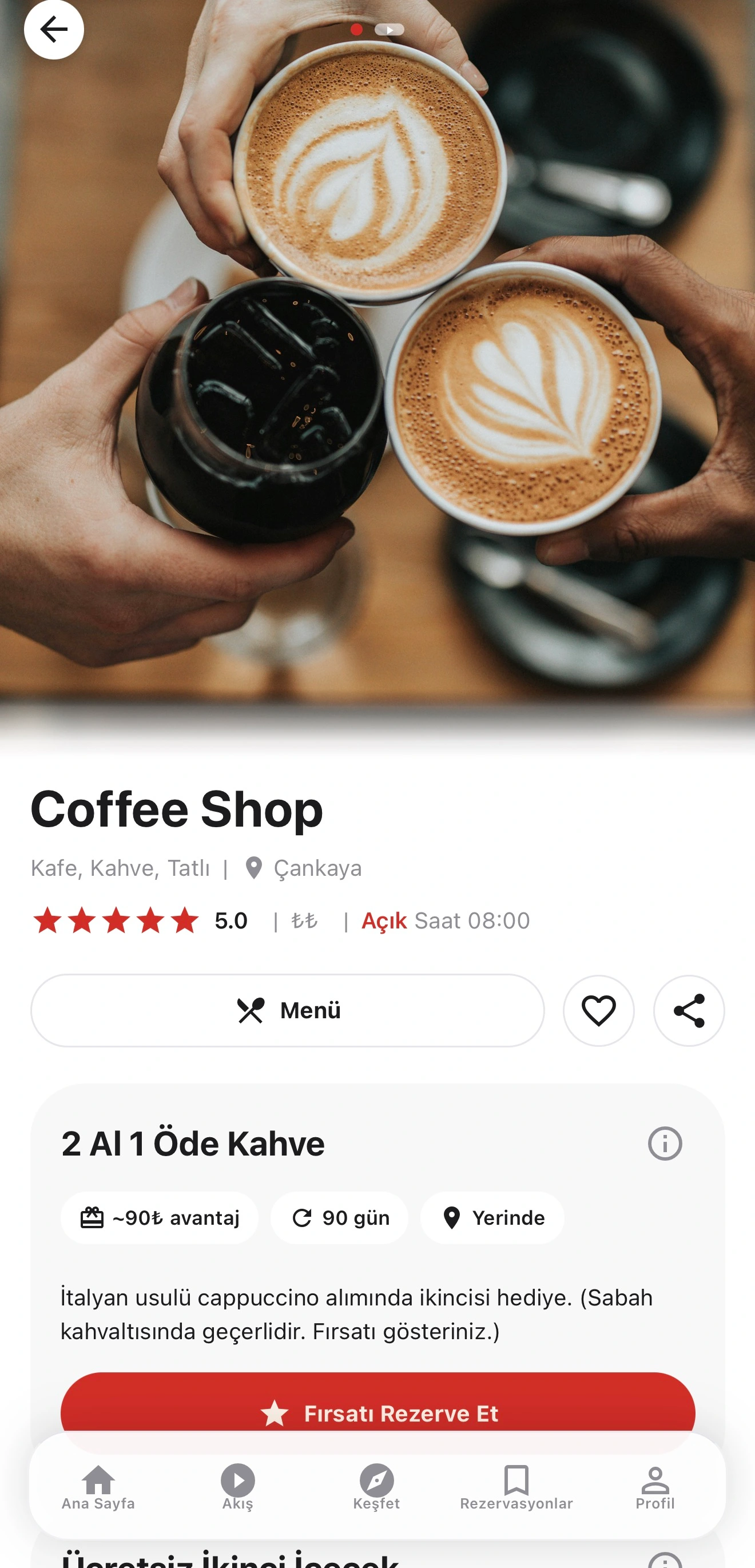 İyiYe uygulaması restoran detay ekranı