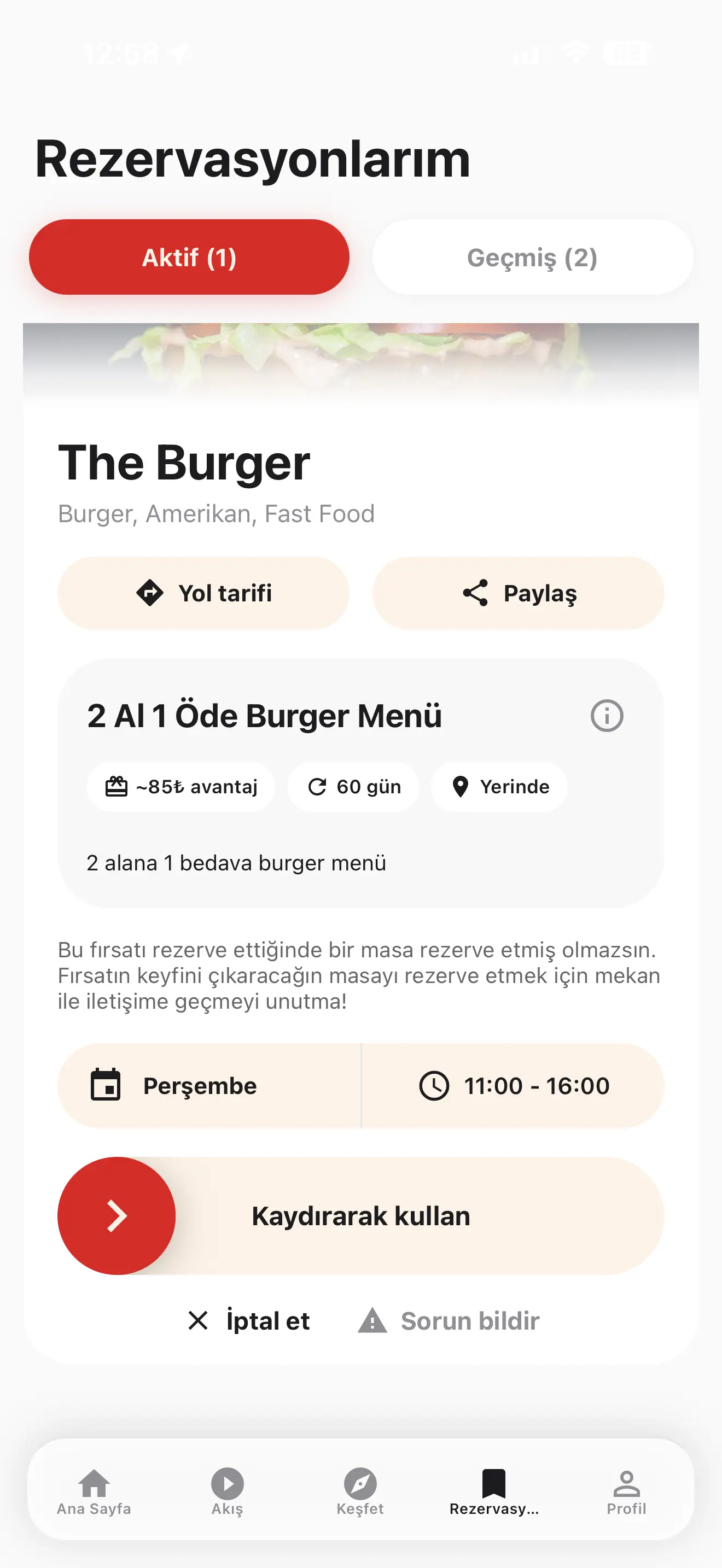 İyiYe uygulaması fırsat kullanma ekranı